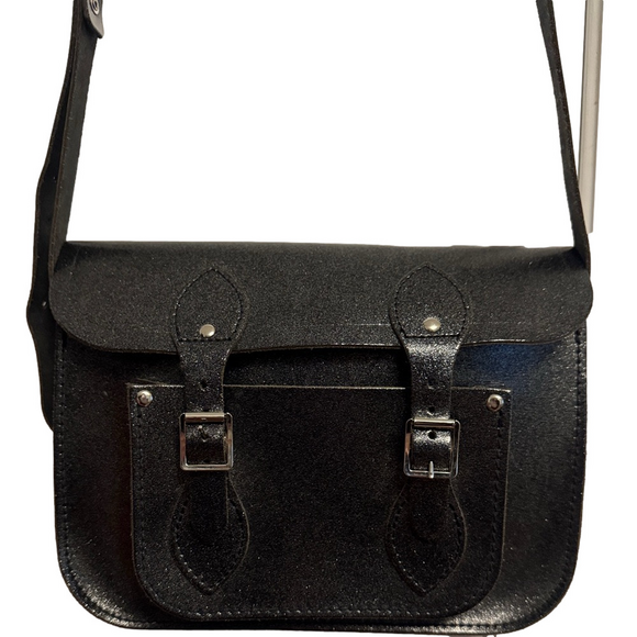 CAMBRIDGE SATCHEL Black Leather Glitter Shoulder Crossbody Bag - Picture 3 of 9